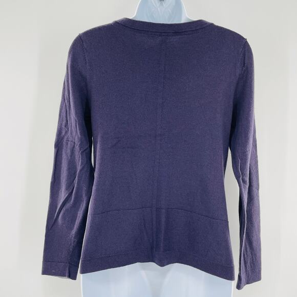 White Stuff Purple Wool Blend Button Sides Scoop Neck Long Sleeve UK Sweater 8 - Picture 4 of 11